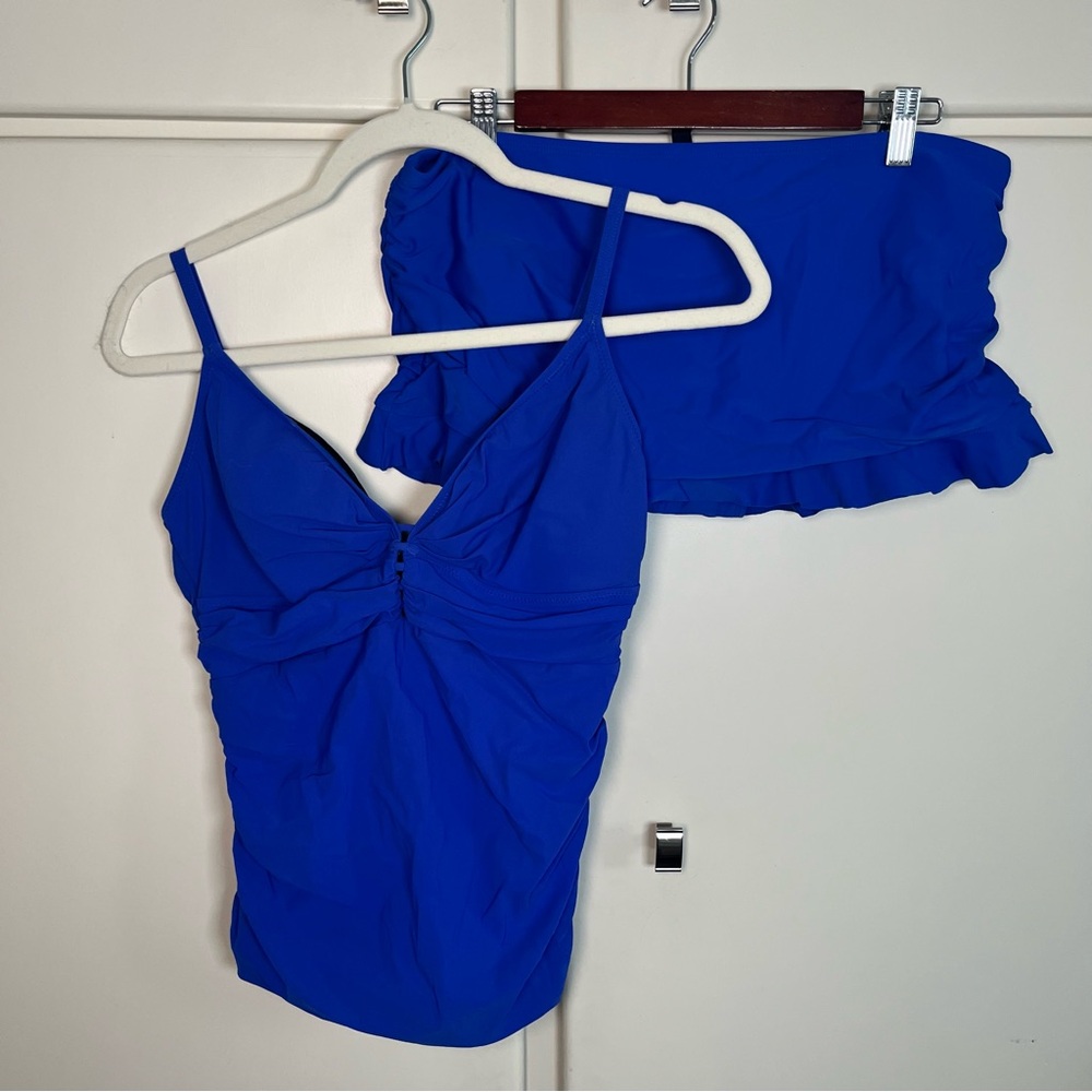 Profile By Gottex Cobalt Blue Tankini And Point Zero Bikini Skirt Bottoms